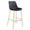 Modern Home 43.25&#x22; Black and Gold Upholstered Bar Chair